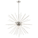 Livex Lighting - Livex Lighting Polished Chrome 8-Light Pendant Chandelier - The Utopia large eight light pendant chandelier will become an attention-grabbing feature in your modern home decor. The polished chrome finish graces the design with elegance and charm, providing a traditional quality to the appearance. The clear crystal rods gives the pendant chandelier a sleek and attractive style.