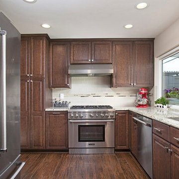 Dark Wood Extended Kitchen
