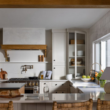 European Cottage Kitchen Design With Inset Cabinets