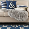 Glyph Accent Pillow, Navy and White