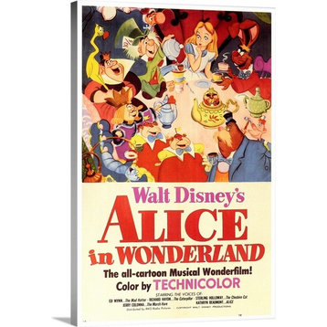 "Alice in Wonderland (1951)" Wrapped Canvas Art Print, 12"x18"x1.5"