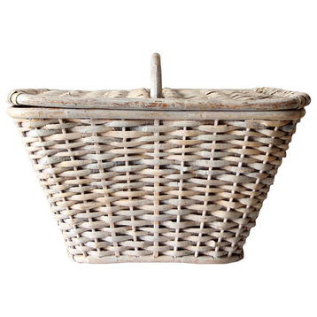 Consigned, Vintage White Wicker Basket