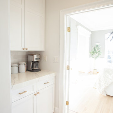 Transitional Kitchen Featuring Rift Cut Oak Accents