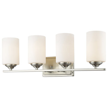 Bordeaux Collection 4 Light Vanity Light in Brushed Nickel Finish