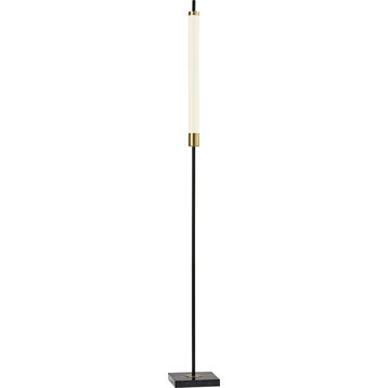 Piper Floor Lamp - Black, Antique Brass