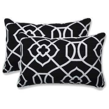Kirkland Black Rectangular Throw Pillow Set of 2