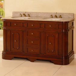 Antique 60 inch Bathroom Vanity Hand carved accents - Bathroom Vanities And Sink Consoles
