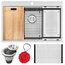 33" Zero Radius Drop-In 16G Stainless Steel 1-Hole Single Basin Kitchen Sink