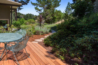 Design ideas for a large country backyard garden in San Francisco.