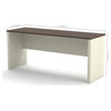 Pemberly Row Contemporary Desk Shell in White Chocolate and Antigua