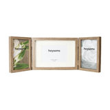 Contemporary Wood Oak Effect Hinged Triple 4" x 6"Picture Frame