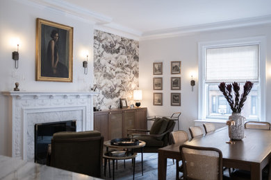 Transitional living room photo in New York