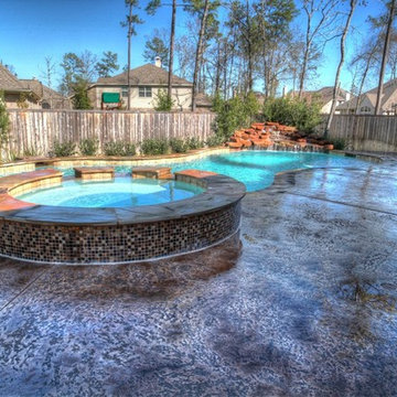 Rock Waterfall Pool 1 with spa