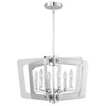 Dainolite - Dainolite SWR-206C-PC StillWater - 20" Six Light Chandelier - Mounting Direction: Ambient  ShStillWater 20" Six L Polished Chrome Clea *UL Approved: YES Energy Star Qualified: YES ADA Certified: n/a  *Number of Lights: Lamp: 6-*Wattage:60w E12 bulb(s) *Bulb Included:No *Bulb Type:E12 *Finish Type:Polished Chrome