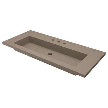 48" Capistrano Vanity Top with Integral Sink, Earth, 8" Widespread Faucet Holes