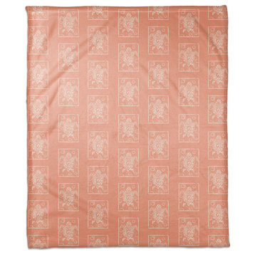 Sea Turtle Stamp Coral 50x60 Throw Blanket