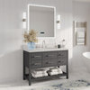 Arcadia Bath Vanity, Sapphire Gray, 48", Brushed Nickel Hardware, Single Sink, Freestanding