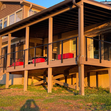 Secure Multi-Level Deck with Continuous Cable Railing