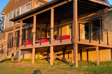 Secure Multi-Level Deck with Continuous Cable Railing