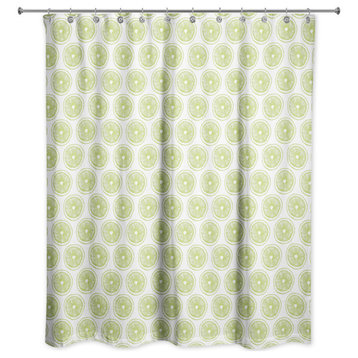 Lime Slice  71x74 Shower Curtain