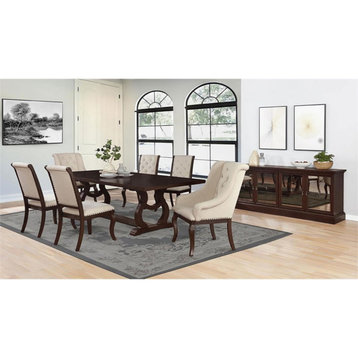 Coaster Brockway Wood Cove Trestle Dining Table in Antique Java and Brown