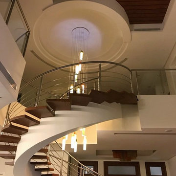 LARGE FOYER LIGHTING | CUSTOM ART GLASS CHANDELIER - LARGE DINING CHANDELIER