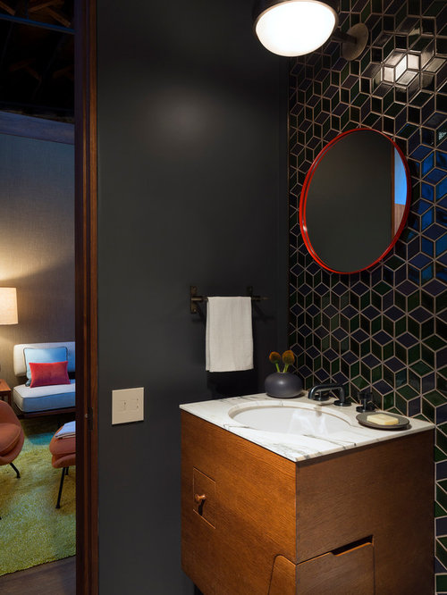 Best Industrial Black Powder Room Design Ideas & Remodel Pictures Houzz