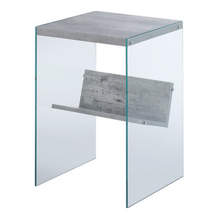Convenience Concepts SoHo End Table in Gray Faux Birch Wood Finish and  Glass - Contemporary - Side Tables And End Tables - by Convenience Concepts  | Houzz