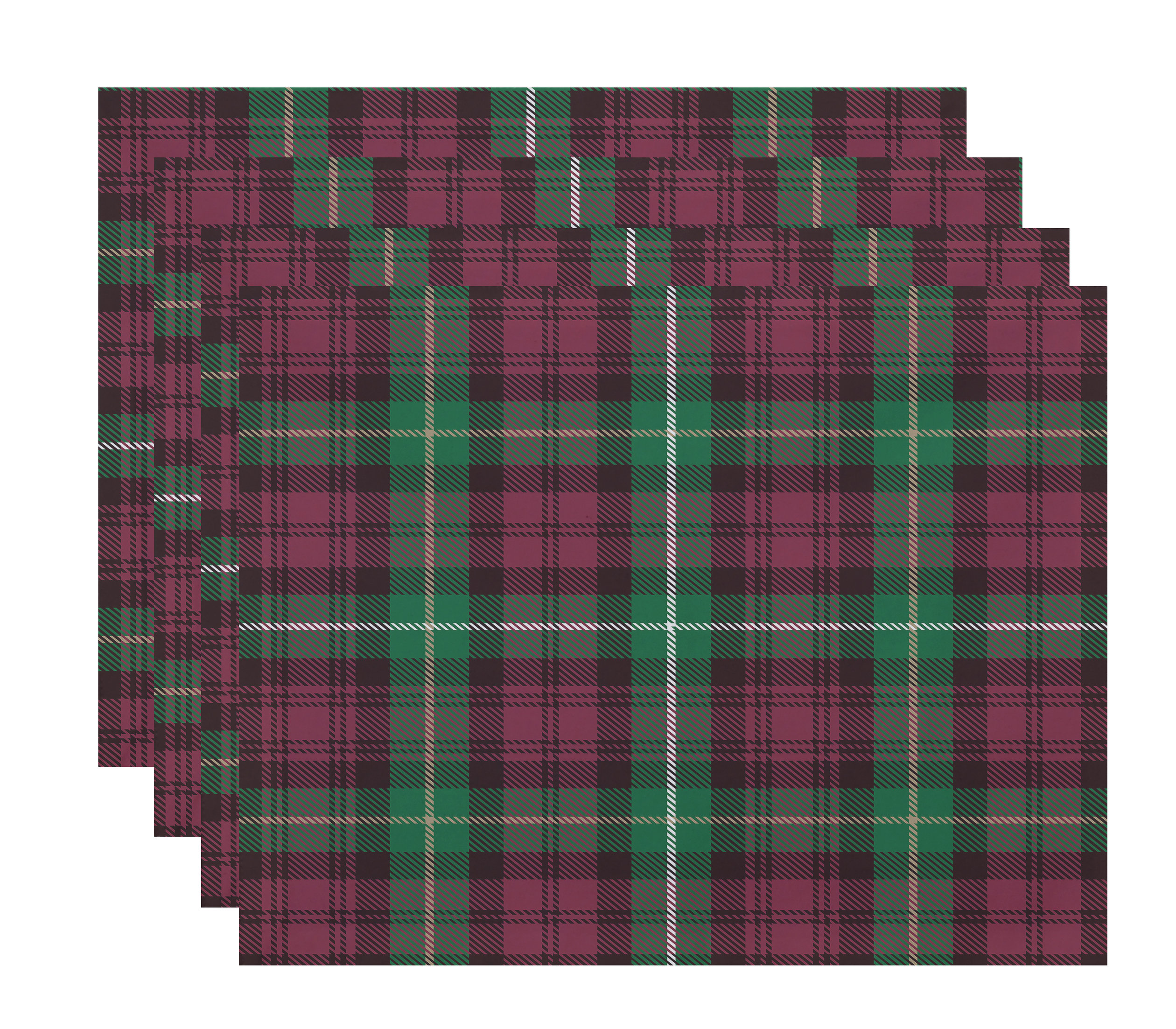 Handpainted Patriotic Plaid Posh Die-Cut Placemat