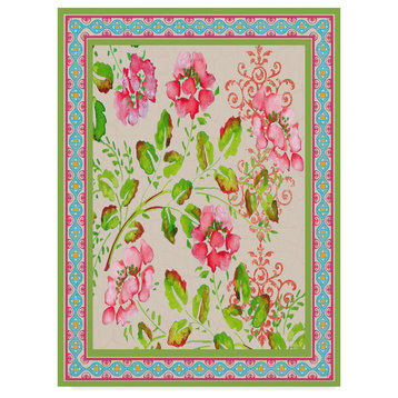 Jean Plout 'Fiesta Floral Tapestry 4' Canvas Art