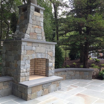 Outdoor Fireplace Retreat. South Huntington, NY.