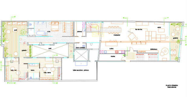 Plano de planta Casas Houzz: La vivienda industrial de un artista en Badalona