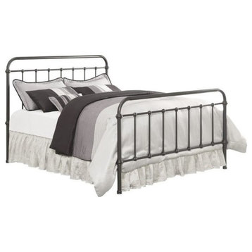 Bowery Hill Traditional Metal Queen Metal Spindle Bed in Dark Bronze