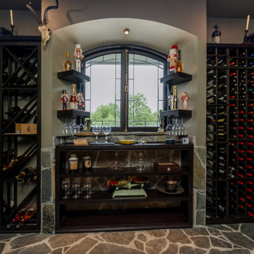 Overlooking Black Walk-in Wine Cellar