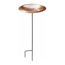 Achla Designs Hammered Copper Bowl with Stake - Bird Baths
