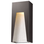 Z-Lite - Millenial 1 Light Outdoor Wall Light, Bronze Silver - Cutting edge design meets modern style with the Millennial collection of outdoor fixtures. The latest in LED technology brightly illuminates the unique Frosted Ribbed glass, Chisel glass or Seedy glass back panel, while the sleek Silver, Black or Bronze finish complete this futuristic look.