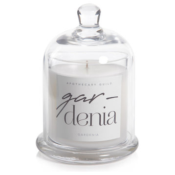 Gardenia Scented Candle Jar With Glass Dome