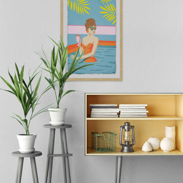 "Orange Dipping" Framed Painting Print