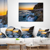 Crashing Waves at Pelican Cove Seascape Throw Pillow, 16"x16"