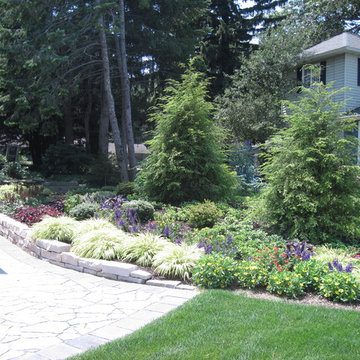 A deep border with hemlocks helps create privacy