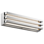 Elan Lighting - Elan Lighting 83613 Iden - 17" 3 LED Bath Vanity - Iden features slats of metal that extend away from the rectangular base. LED light faces inward; to provide indirect linear lighting.  Assembly Required: TRUE