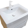 24.25" Single Wall Mount Style Sink Vanity-Wood-White