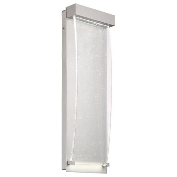 Large LED Surface Mount Clear Seeded Crystal Glass - 20  6.75 inches - Outdoor