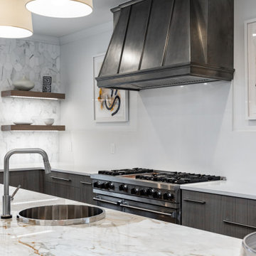 Beautiful Bleached Walnut Kitchen with a 16' Island