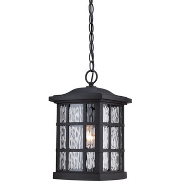 Quoizel SNN1909K One Light Outdoor Hanging Lantern, Mystic Black Finish