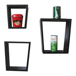 Wall Cube Shelf in Black - Display And Wall Shelves 