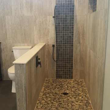 Unique Glass Tile Designer Touches in Master Bath Renovationb