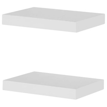 Floating Shelves Wall Mounted Shelf Set of 2, White, 15''