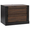 Coaster Contemporary 2-Drawer Wood Nightstand with USB Ports in Walnut