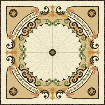 Waterjet Medallion for Lobby of various house